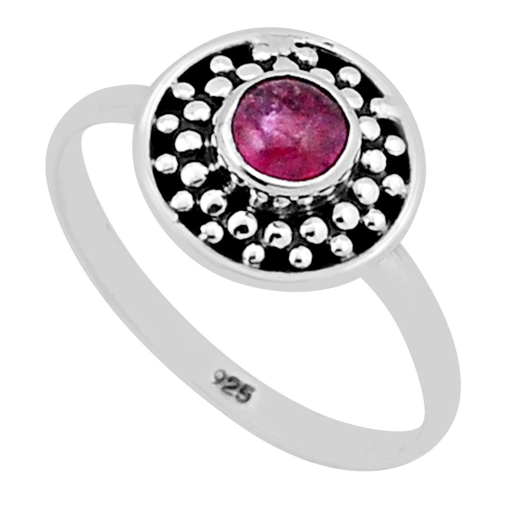 925 sterling silver 0.62cts solitaire natural pink tourmaline ring size 7 n40797