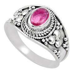 925 sterling silver 1.73cts solitaire natural pink tourmaline ring size 7 t90355