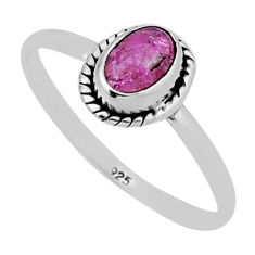 925 sterling silver 1.31cts solitaire natural pink tourmaline ring size 9 n40787