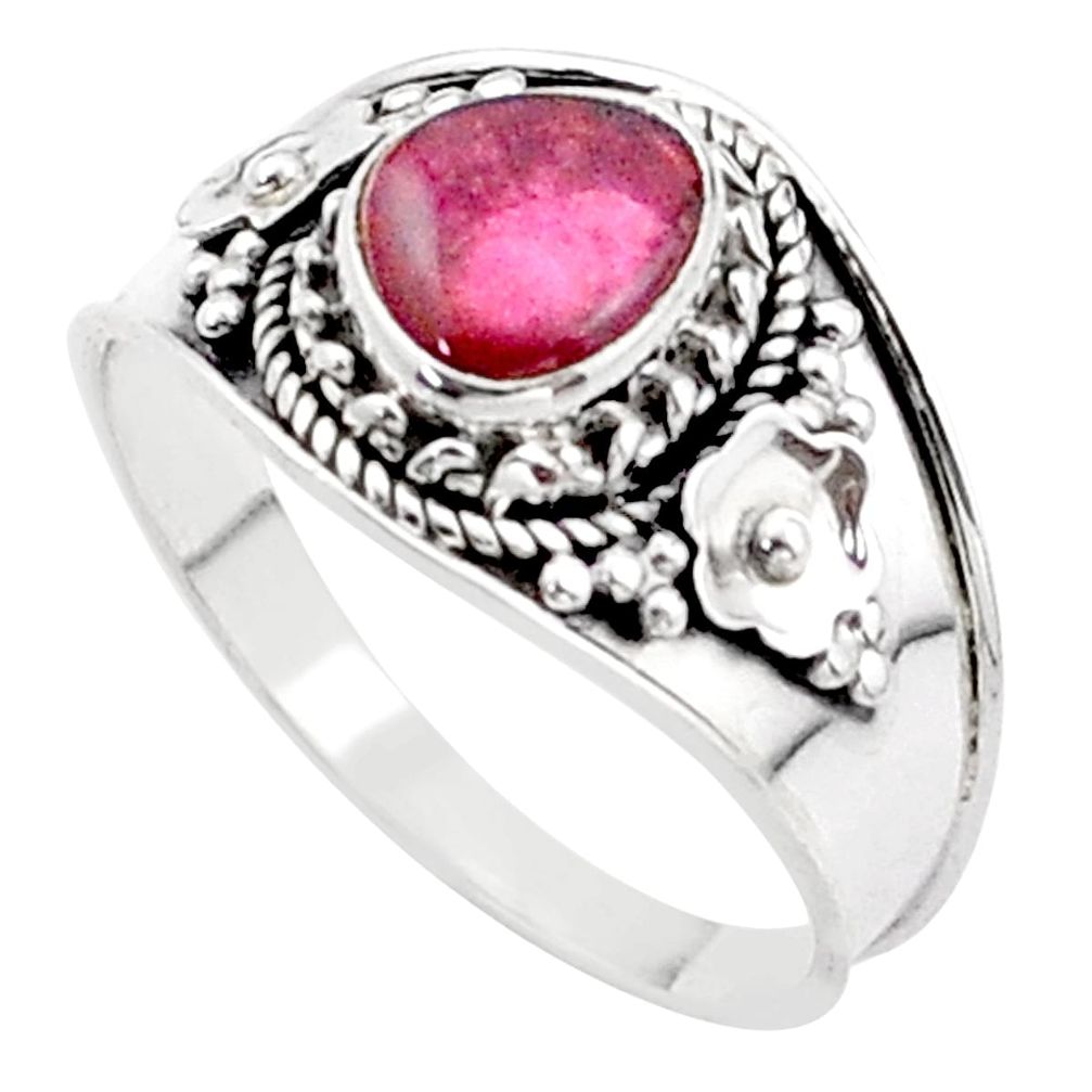 925 sterling silver 2.09cts solitaire natural pink tourmaline ring size 9 t63067