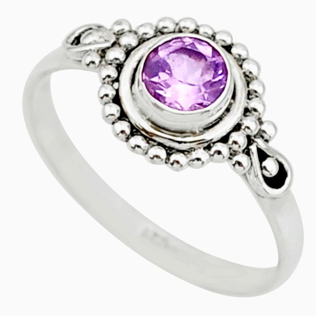 925 sterling silver 0.90cts solitaire natural purple amethyst ring size 7 r87311