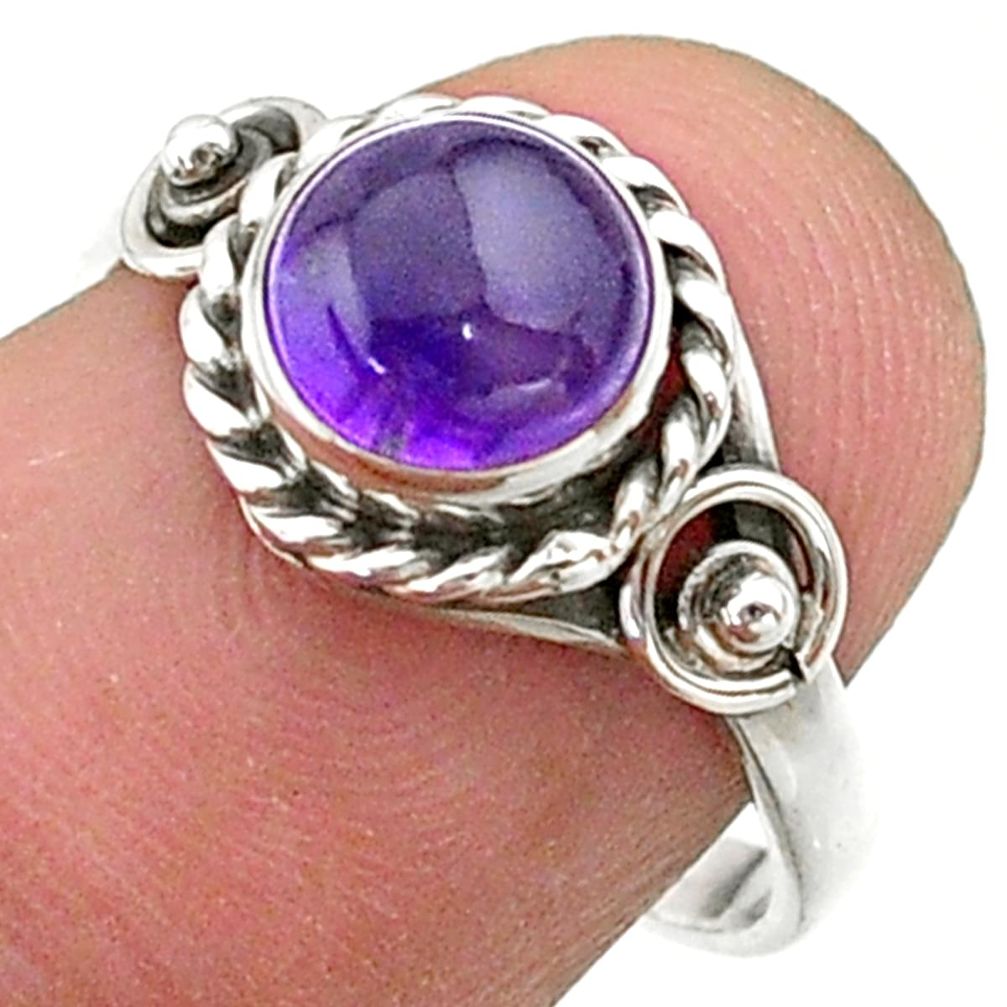 925 sterling silver 2.29cts solitaire natural purple amethyst ring size 7 t41230