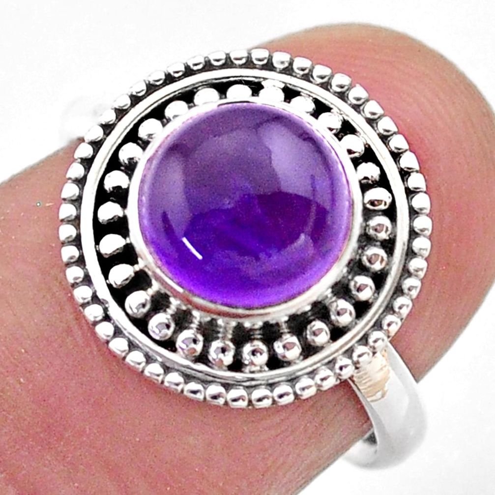 925 sterling silver 3.42cts solitaire natural purple amethyst ring size 7 t46111