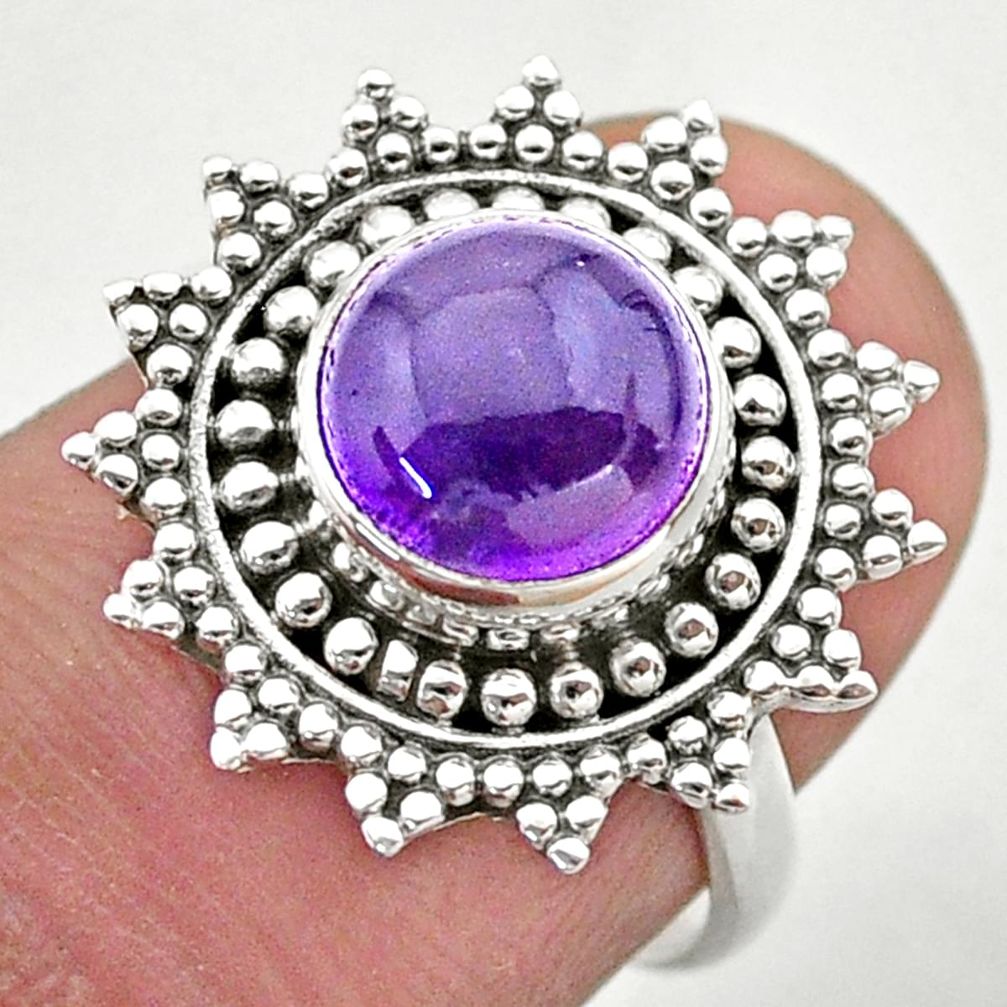 925 sterling silver 3.19cts solitaire natural purple amethyst ring size 7 t46148