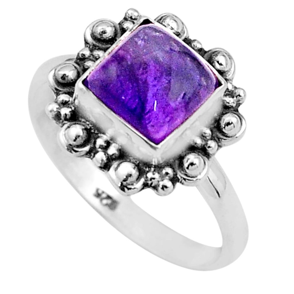 925 sterling silver 2.57cts solitaire natural purple amethyst ring size 7 t87880