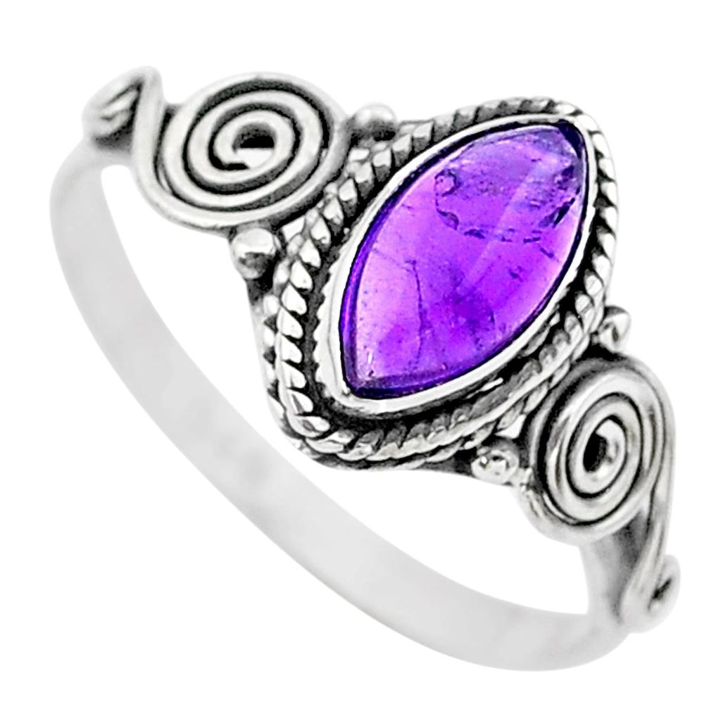 925 sterling silver 2.42cts solitaire natural purple amethyst ring size 9 t26243