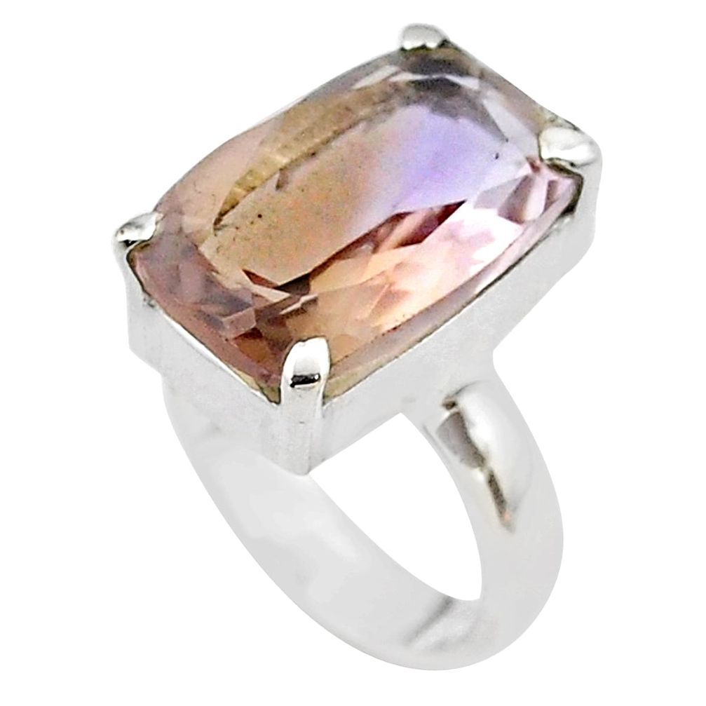 925 sterling silver 7.89cts solitaire natural purple ametrine ring size 4 t45128