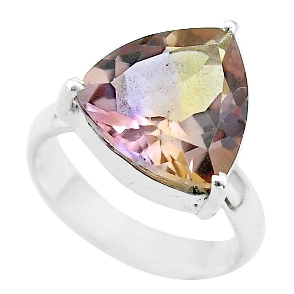 925 sterling silver 6.38cts solitaire natural purple ametrine ring size 5 t50251