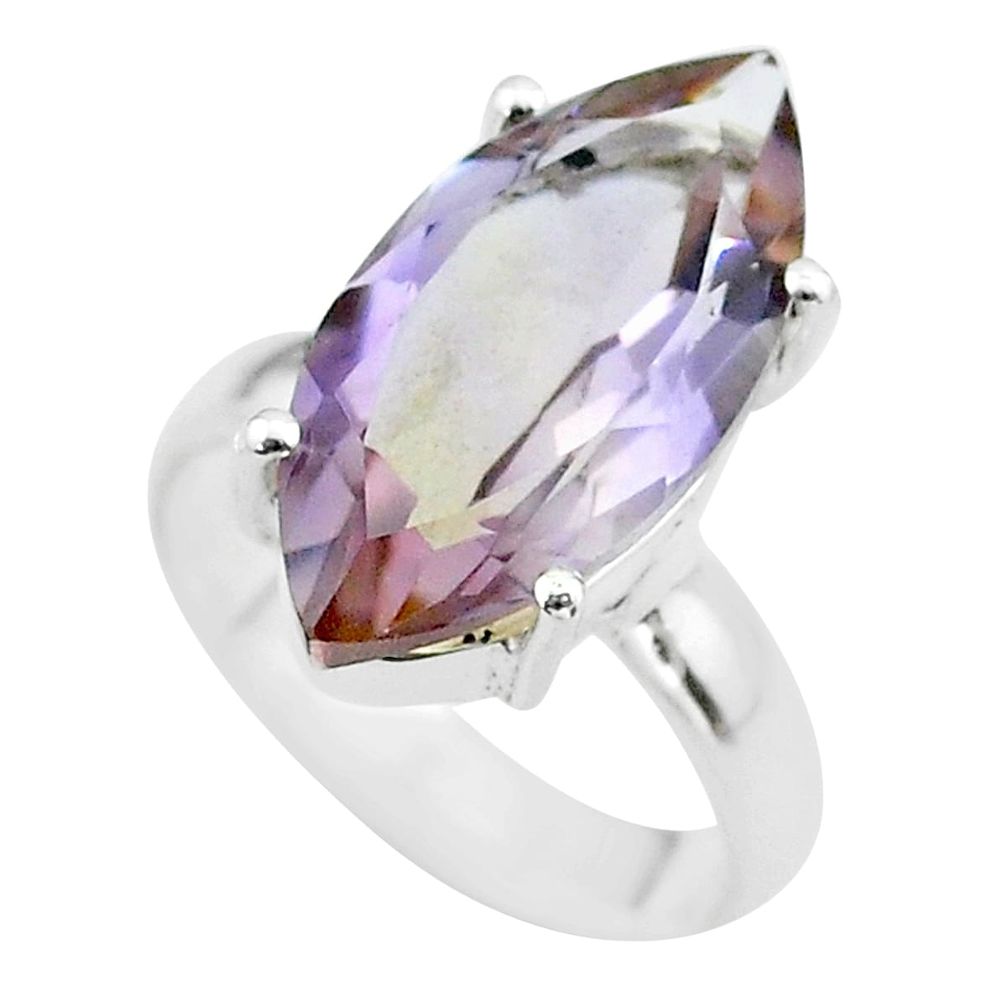 925 sterling silver 8.49cts solitaire natural purple ametrine ring size 5 t50255