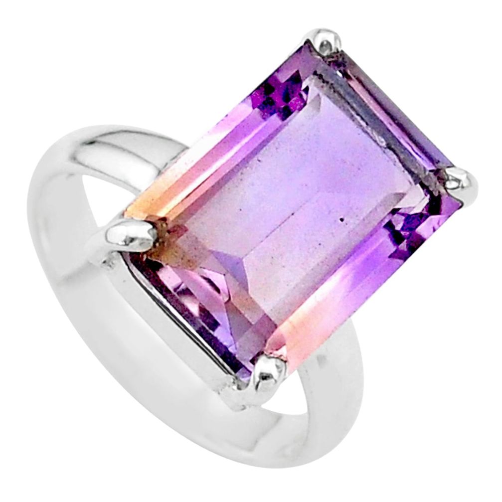 925 sterling silver 6.54cts solitaire natural purple ametrine ring size 6 t24256