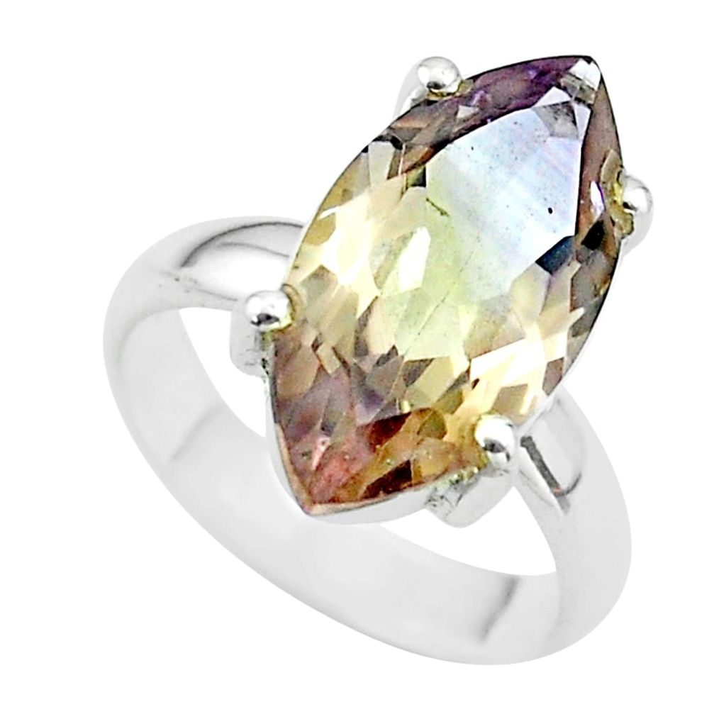 925 sterling silver 8.91cts solitaire natural purple ametrine ring size 6 t50209