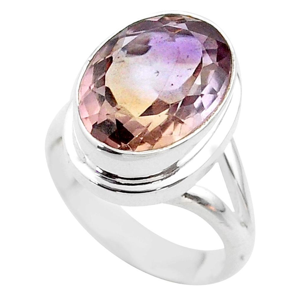 925 sterling silver 7.36cts solitaire natural purple ametrine ring size 7 t45098