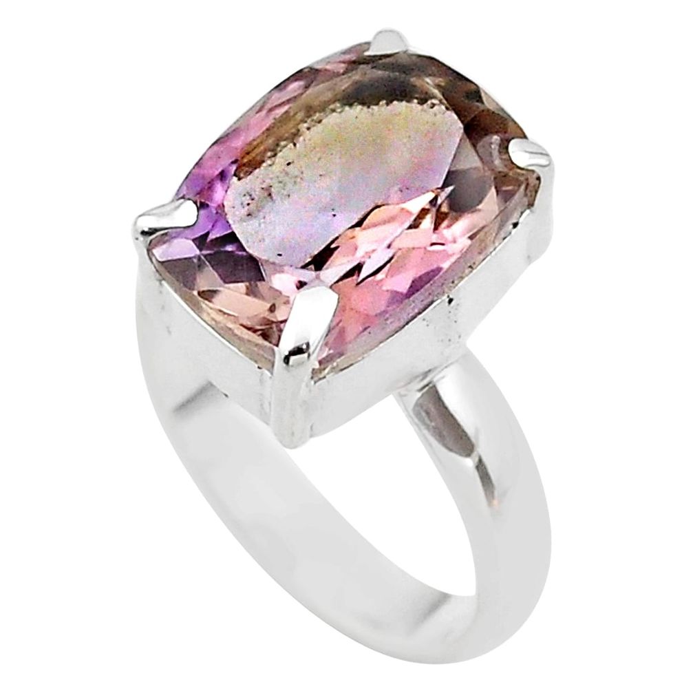 925 sterling silver 5.87cts solitaire natural purple ametrine ring size 7 t45138