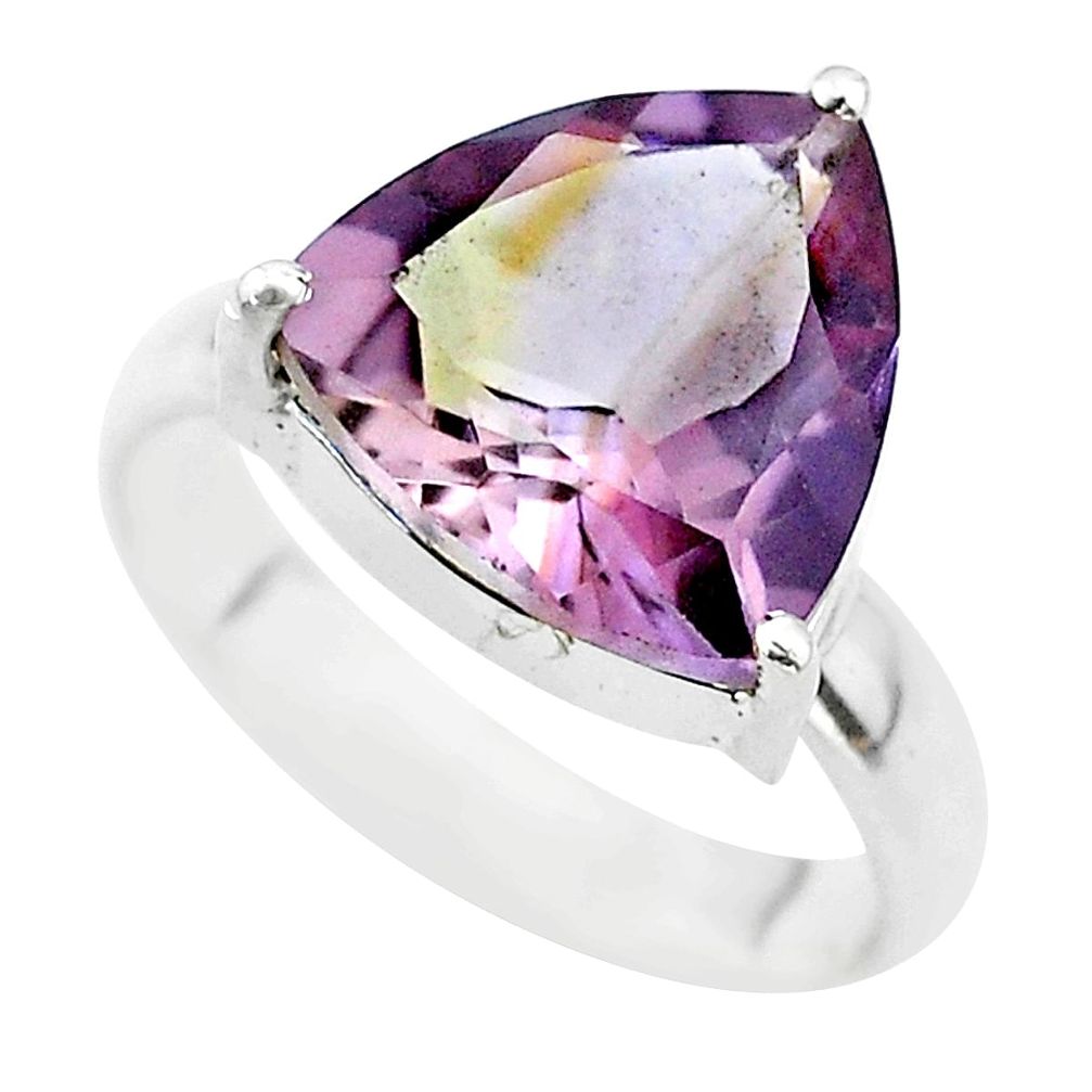 925 sterling silver 6.70cts solitaire natural purple ametrine ring size 7 t50190