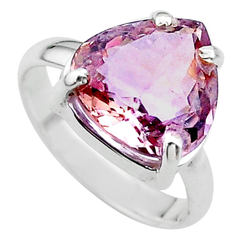 925 sterling silver 8.21cts solitaire natural purple ametrine ring size 8 t24237