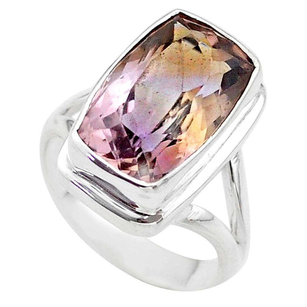925 sterling silver 9.64cts solitaire natural purple ametrine ring size 8 t45115