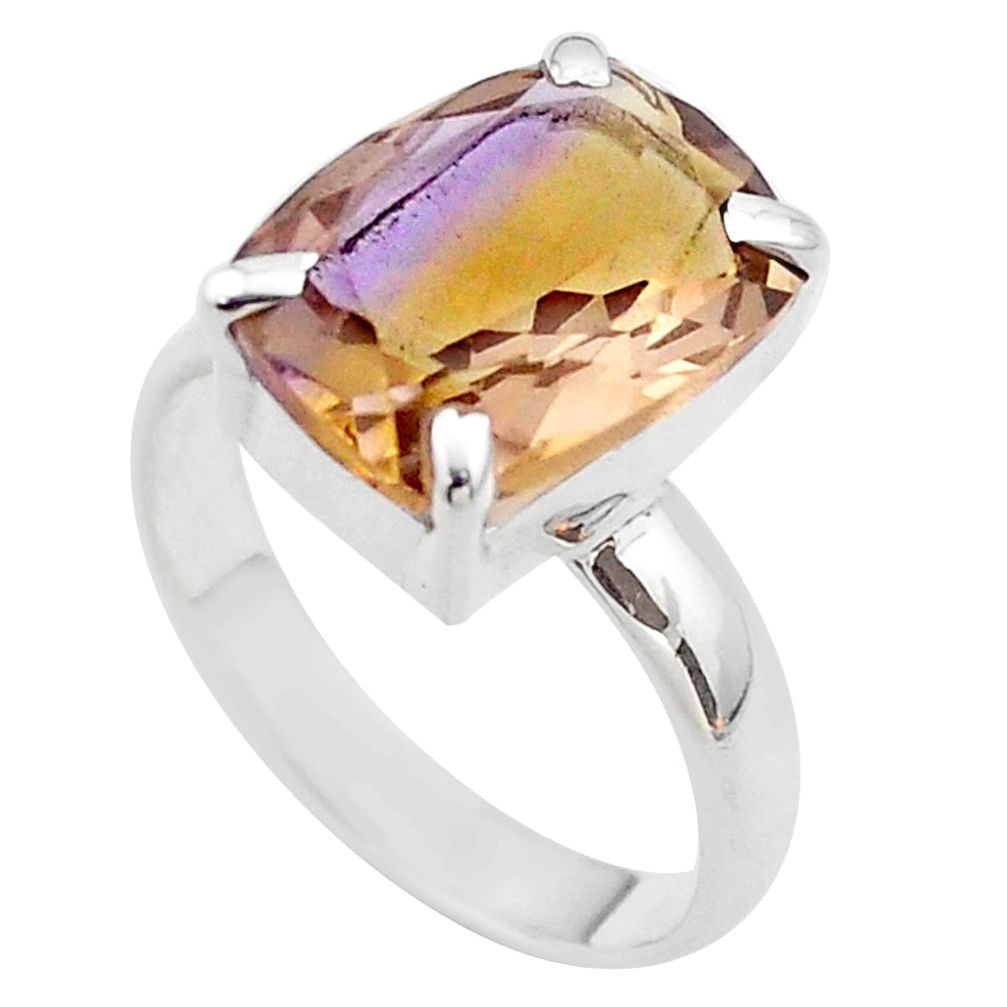 925 sterling silver 6.85cts solitaire natural purple ametrine ring size 8 t45135