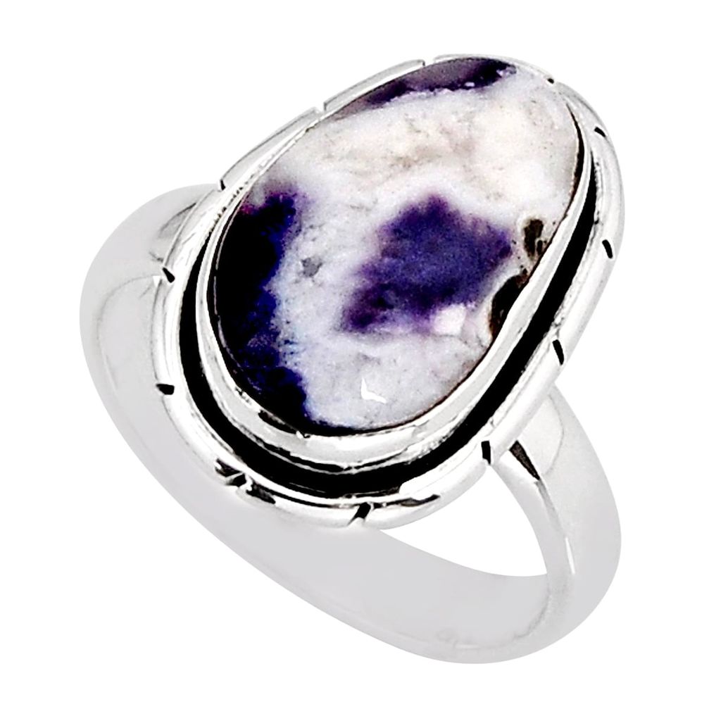925 sterling silver 6.28cts solitaire natural purple opal ring size 7 y75399