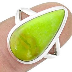 925 sterling silver 8.28cts solitaire natural rare gaspeite ring size 7 u45364