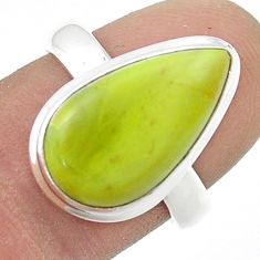 925 sterling silver 7.53cts solitaire natural rare gaspeite ring size 8 u45400