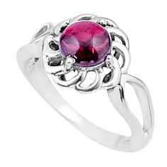 925 sterling silver 2.48cts solitaire natural red garnet ring size 8 u33738