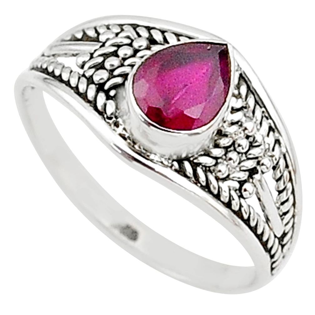 925 silver 1.41cts natural cut ruby graduation handmade ring size 7 t9591