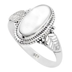 925 sterling silver 3.32cts solitaire natural white crystal ring size 7.5 t87800