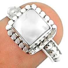 925 sterling silver 2.63cts solitaire natural white pearl ring size 7 u20909