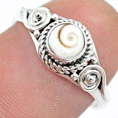 925 sterling silver 0.77cts solitaire natural white shiva eye ring size 7 u51644