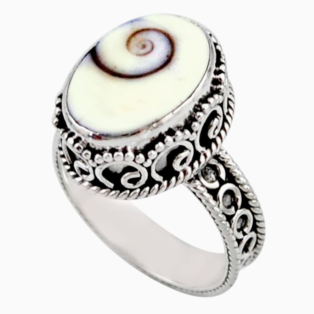925 sterling silver 5.75cts solitaire natural white shiva eye ring size 8 r51869