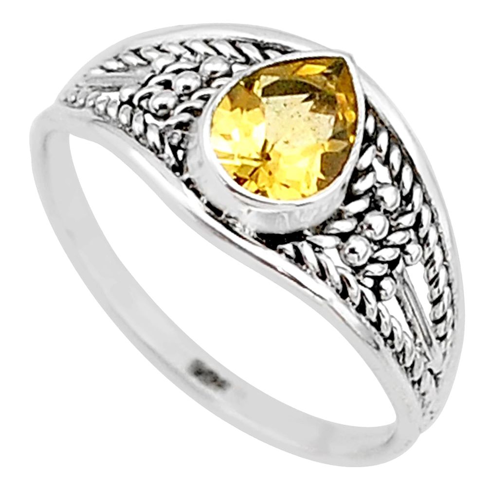 925 silver 1.44cts natural yellow citrine graduation handmade ring size 7 t9571