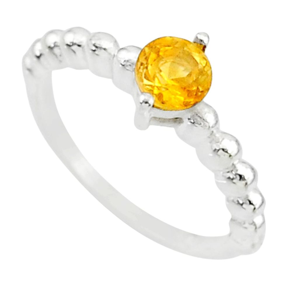 925 sterling silver 1.08cts solitaire natural yellow citrine ring size 8 r87184