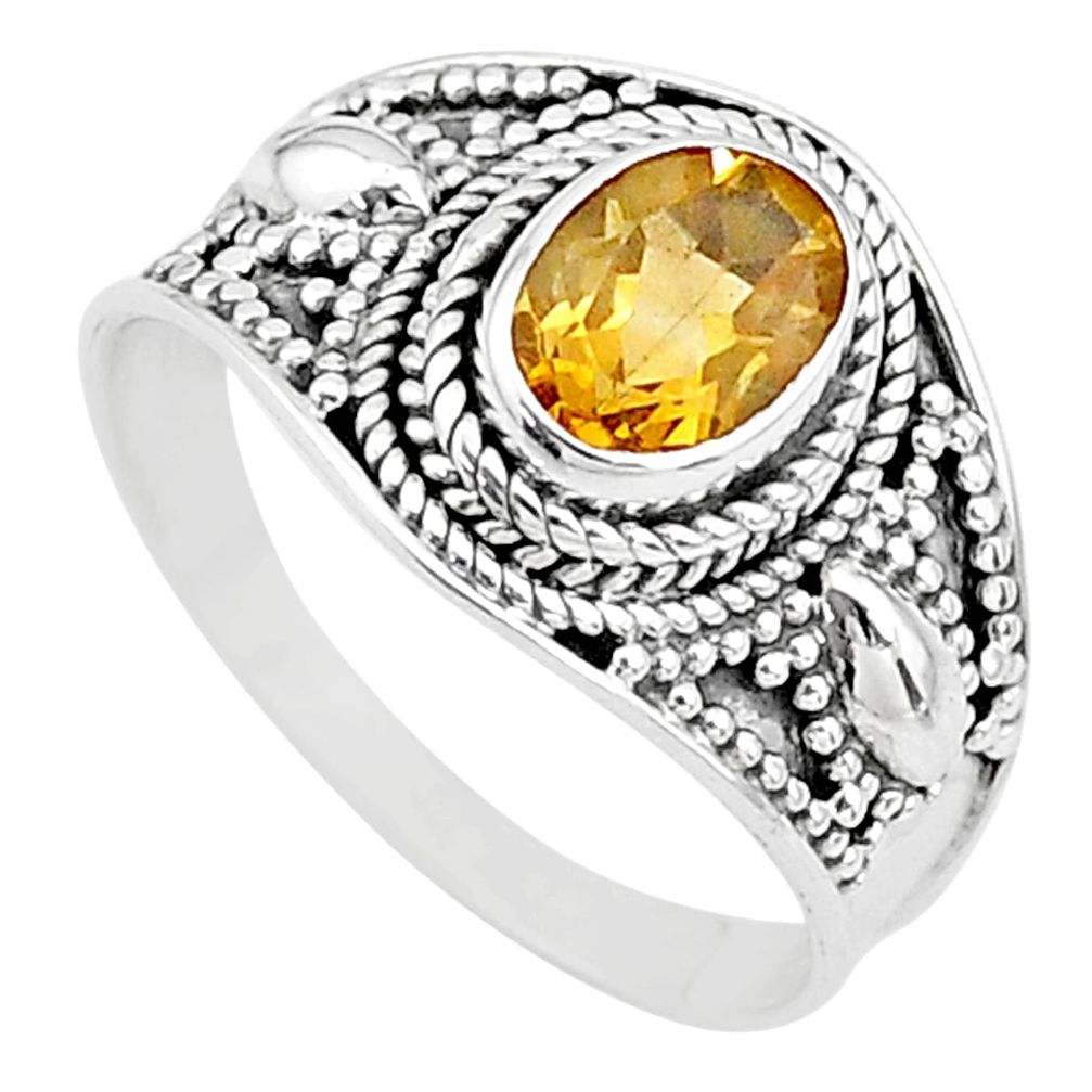 925 sterling silver 2.04cts solitaire natural yellow citrine ring size 9 t10118
