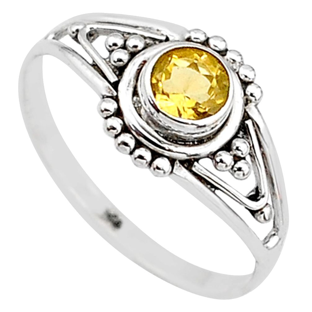 925 silver 0.81cts natural yellow citrine graduation handmade ring size 9 t9335