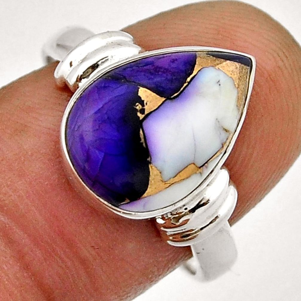 925 sterling silver 6.27cts solitaire rose dahlia violet ring size 8.5 n42538