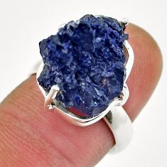 925 sterling silver 14.93cts solitaire titanium druzy fancy ring size 7 y30859