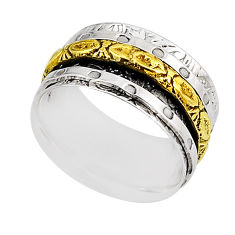 925 sterling silver 5.42gms victorian two tone spinner band ring size 6.5 y58599