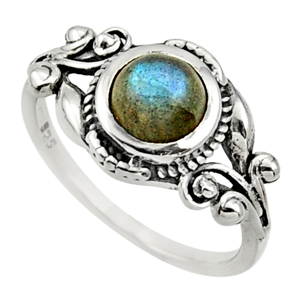 2.21cts natural blue labradorite 925 silver solitaire ring jewelry size 7 d32670