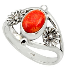 Clearance Sale- 2.33cts red copper turquoise 925 silver solitaire ring jewelry size 7.5 d32983