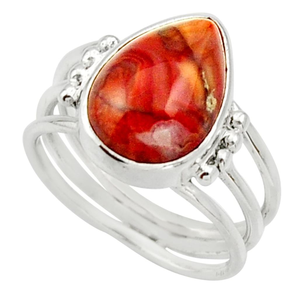 6.36cts natural honey botswana agate 925 silver solitaire ring size 7.5 d33028