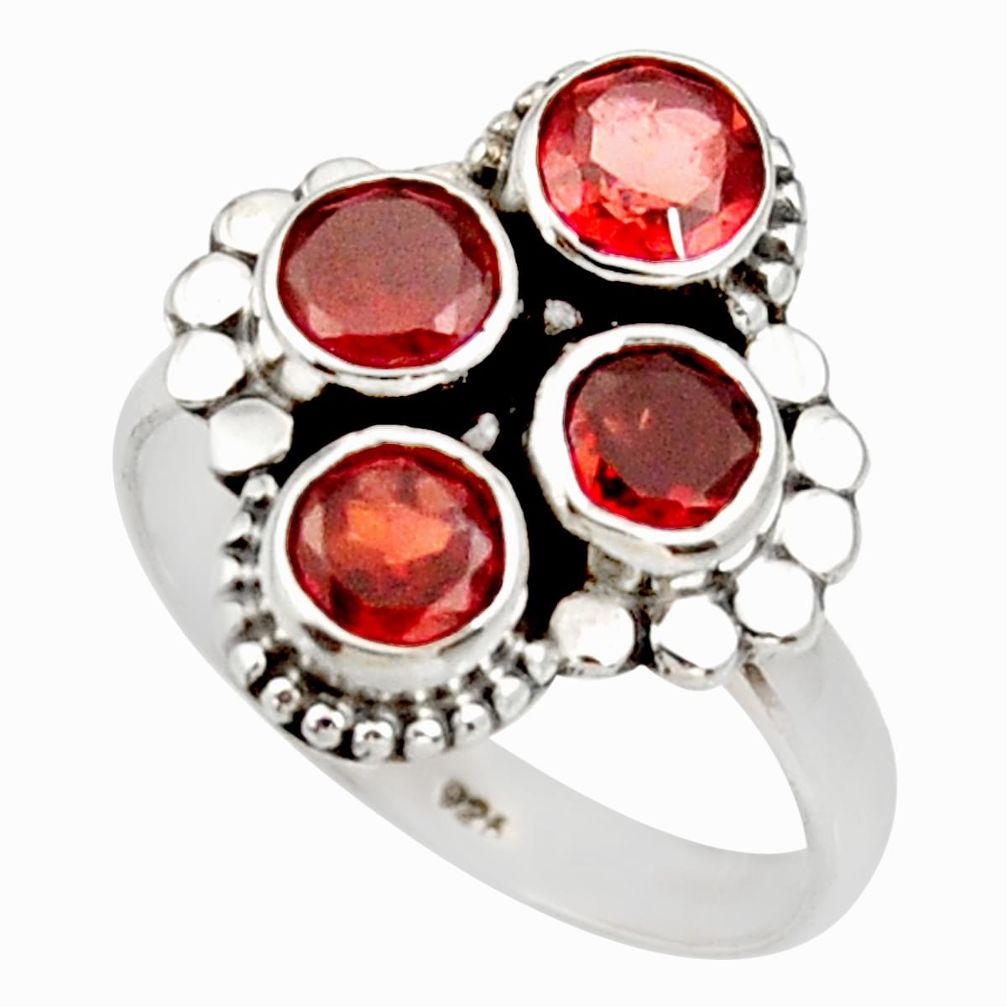 3.70cts natural red garnet 925 sterling silver ring jewelry size 7.5 d34038