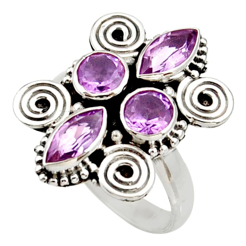 ver 5.38cts natural purple amethyst ring jewelry size 8 d34043