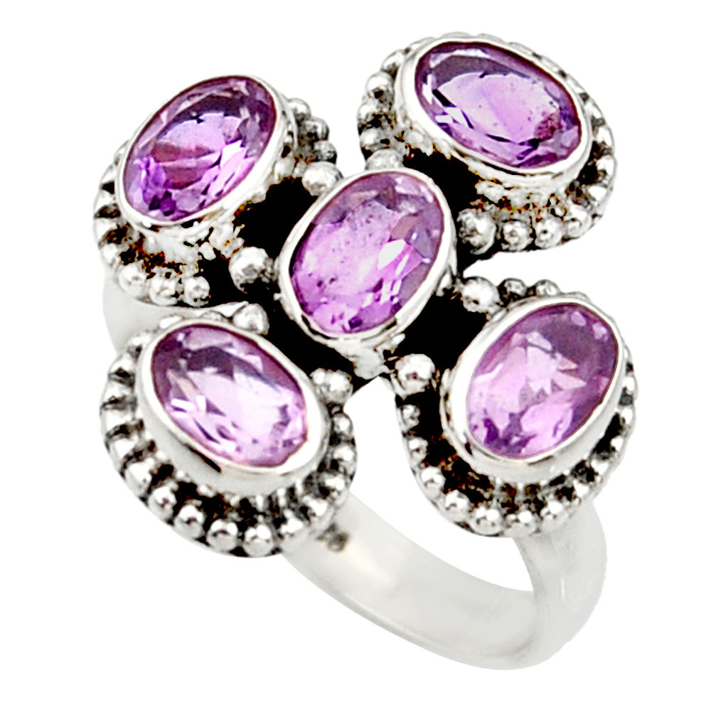 5.15cts natural purple amethyst 925 sterling silver ring jewelry size 7 d34062