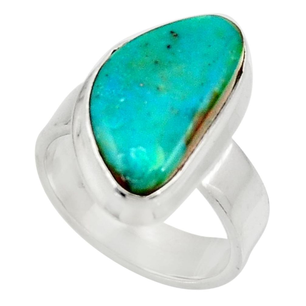 925 sterling silver 7.40cts natural green opaline solitaire ring size 6 d34113