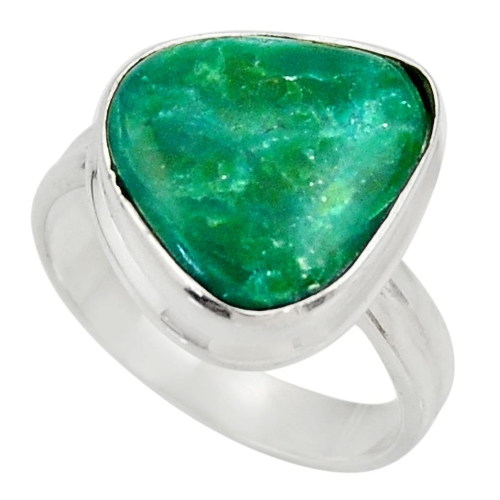 9.05cts natural green opaline 925 sterling silver solitaire ring size 8 d34119