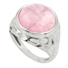 9.42cts natural pink rose quartz 925 silver solitaire ring size 6 d34269