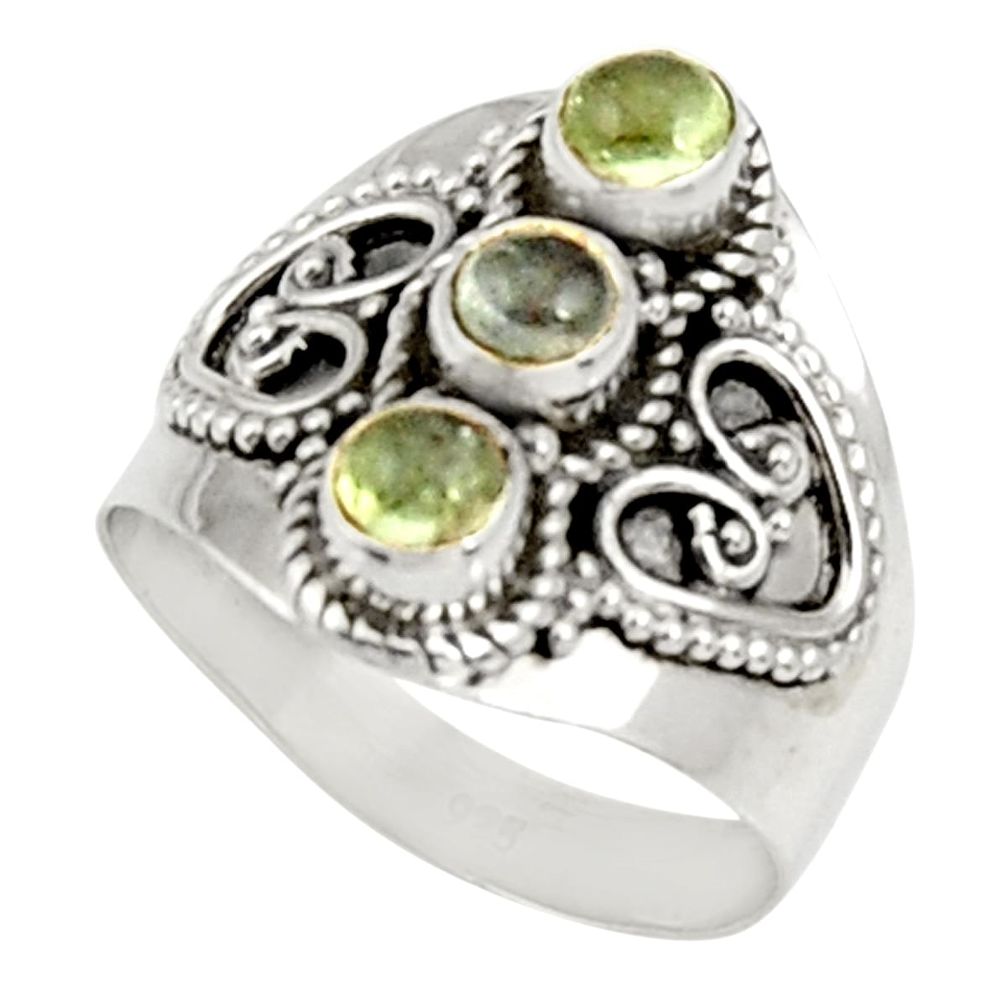 green tourmaline 925 sterling silver ring jewelry size 7 d34325