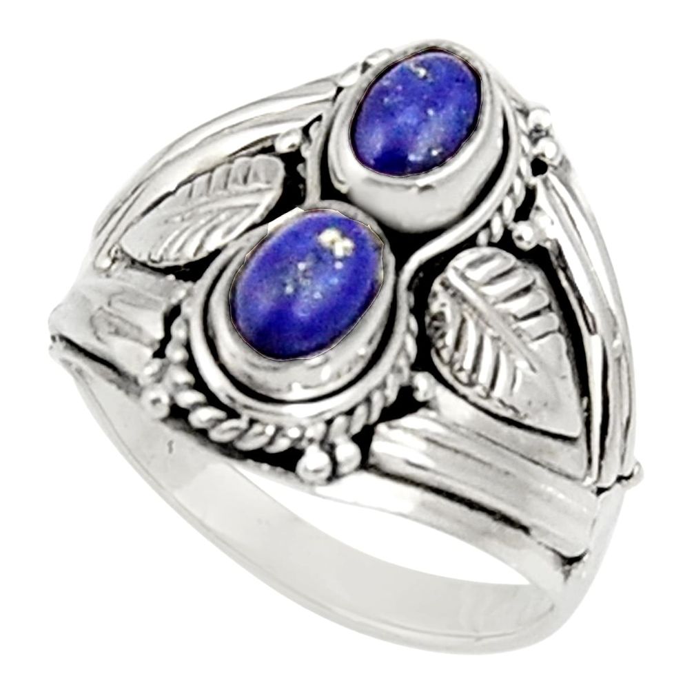 ver 2.26cts natural blue lapis lazuli ring jewelry size 8 d34327