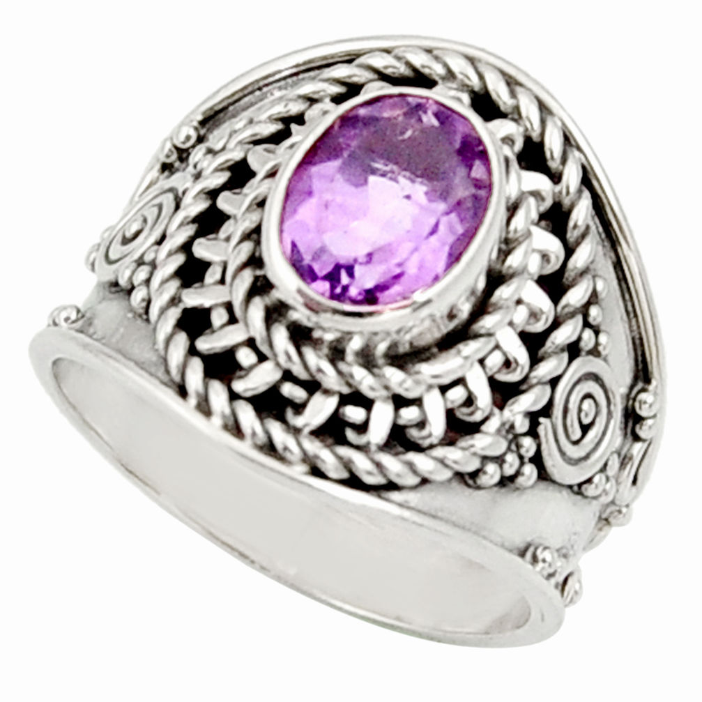 925 silver 2.11cts natural purple amethyst solitaire ring jewelry size 6 d34453