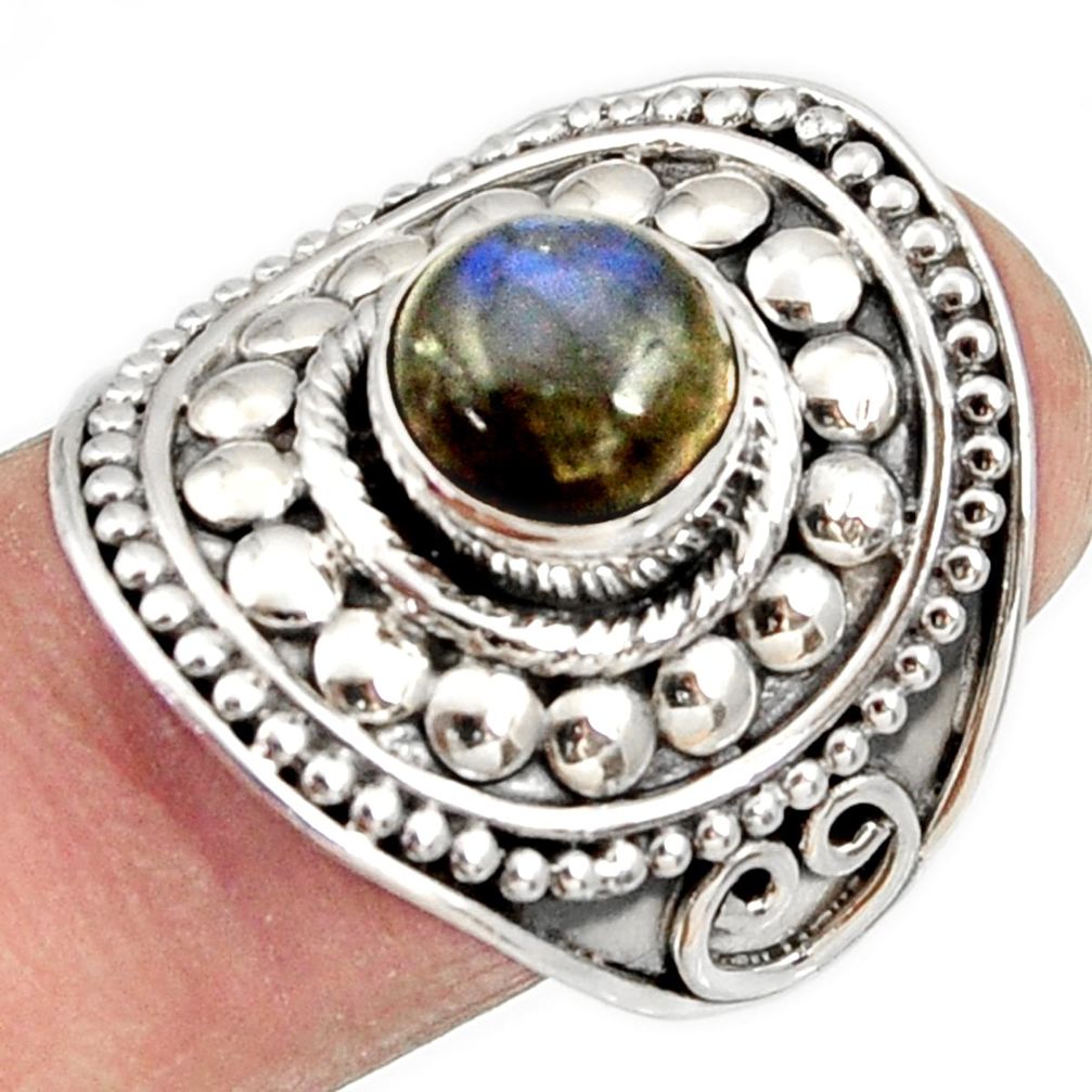 ts natural blue labradorite solitaire ring jewelry size 9 d34478